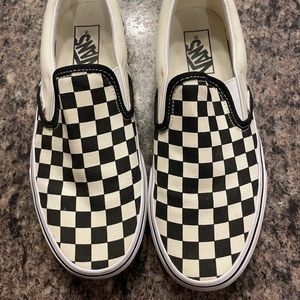 Vans slip on checkered shoes